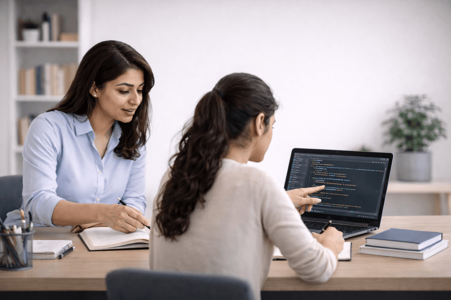 Student learning on a laptop
